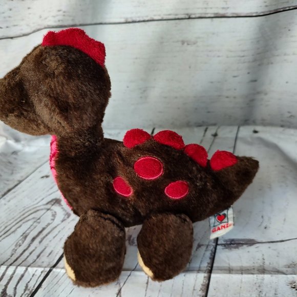 Webkinz Cocoa Dinosaur Brown Red Pink Ganz Plush 9" Toy Lovey No Code valentine - Picture 4 of 8